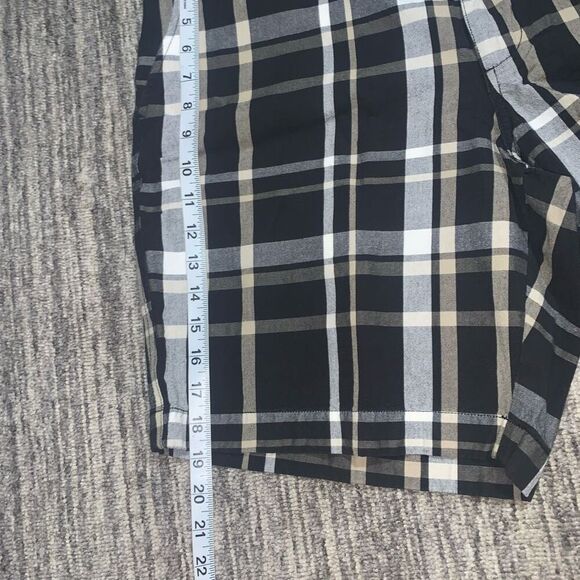 Chaps Men’s Size 38‎ Multicolored Cotton Plaid Black White Tan Casual Shorts - Picture 6 of 7